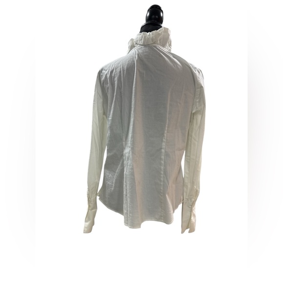 Joseph A. White Ruffle Front Blouse V-Neck Side Zip Victorian Coquette XL - Picture 7 of 10